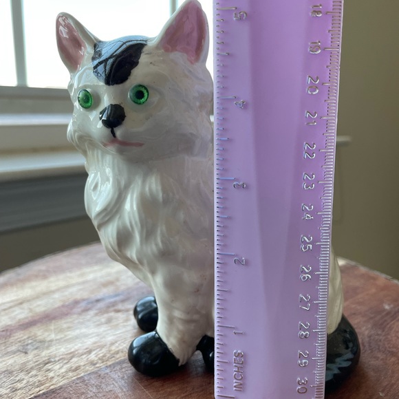 Vintage ceramic white and black cat - Picture 4 of 5